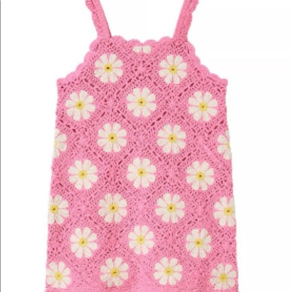 Toddler Zara crochet flower dress in pink - Picture 1 of 2